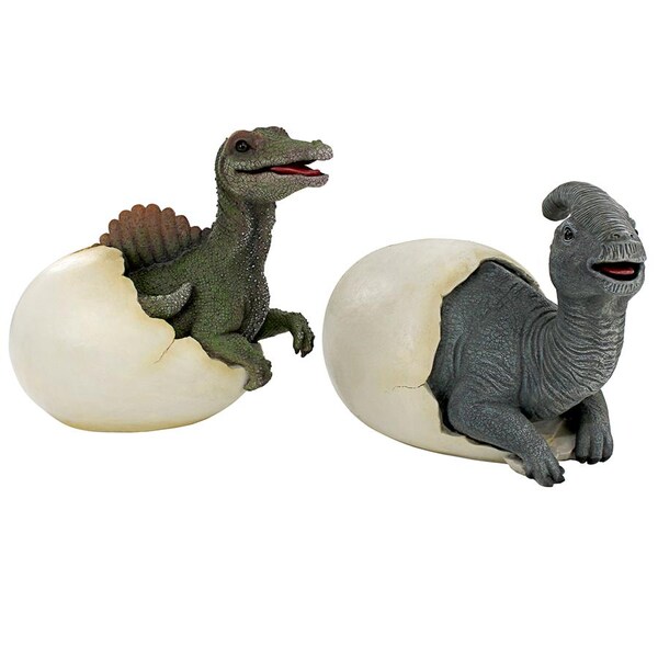 Prehistoric Dinosaur Egg Hatchling Garden Statues